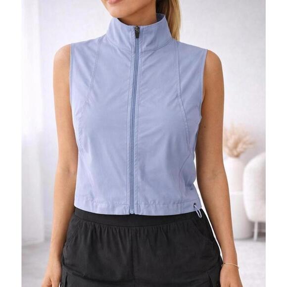Halara Jackets & Blazers - NWT Halara Zip Front Cropped Vest Active Top Blue Size Large